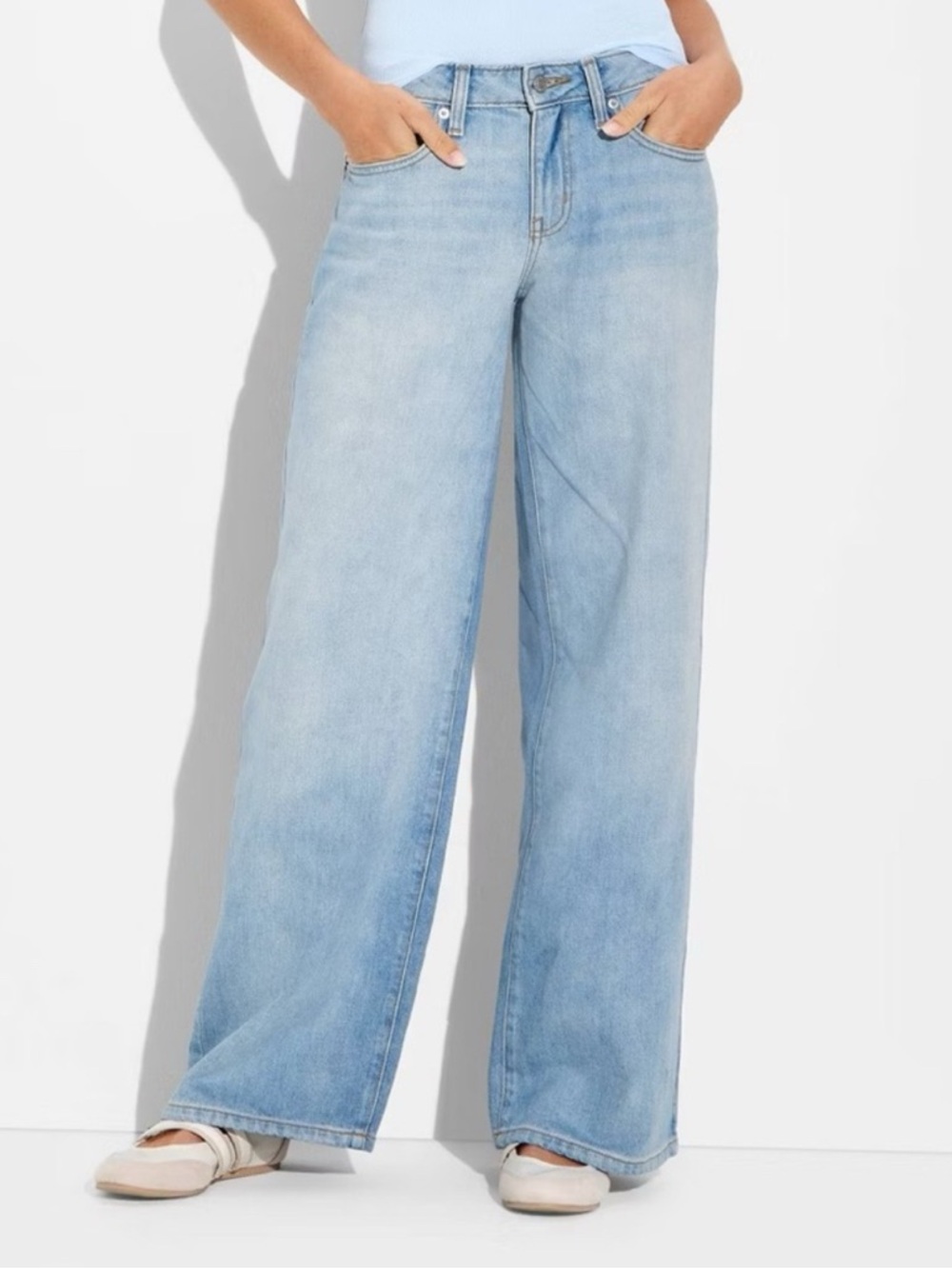 wild fable Light Blue Wide Leg Jeans